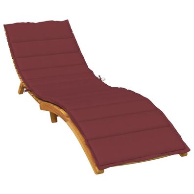 vidaXL Sonnenliegen-Auflage Melange Weinrot 200x60x4 cm Stoff