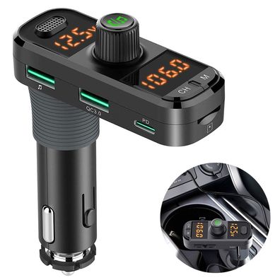 FM Transmitter, Auto Bluetooth 5.0 Adapter Radio Transmitter mit Dual USB