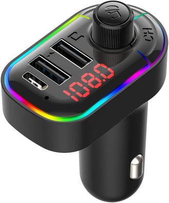 Bluetooth-FM-Transmitter fér Auto, Bluetooth 5.0 Auto-Adapter