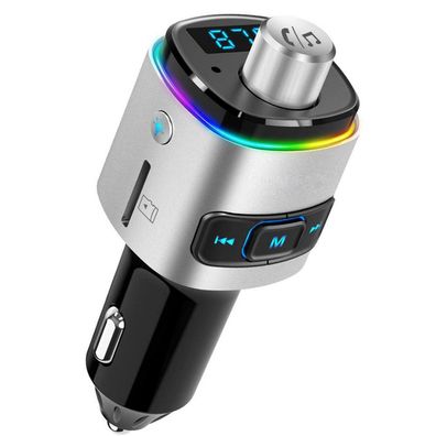 Auto FM Transmitter, NULAXY Bluetooth QC3.0 FM Transmitter Adapter mit 7 Farbe