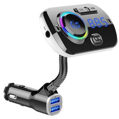 FM Transmitter Bluetooth 5.0, Auto Radio Bluetooth Adapter 7 Farben Music