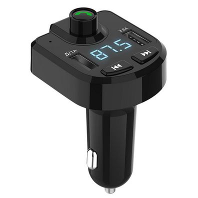 Bluetooth FM Transmitter férs Auto, Adapter fér drahtlosen FM-Radiosender,