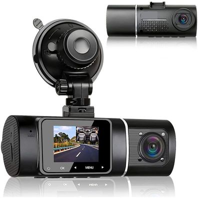 Abask Dashcam Car Dual 1080P Full HD Infrared Night Vision Car Camera Front