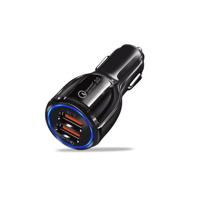 Zigarettenanzénder USB Ladegerät, Dual QC3.0 Port Auto Ladegerät Mini