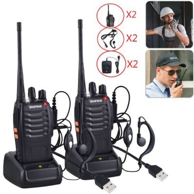 2x Baofeng BF-888S 400-470MHz Walkie Talkie Long Range Two