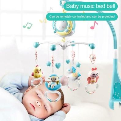 Säugling Mobile Spieluhr mit Deckenprojektor Schlafmusik Babybett Bettglocke