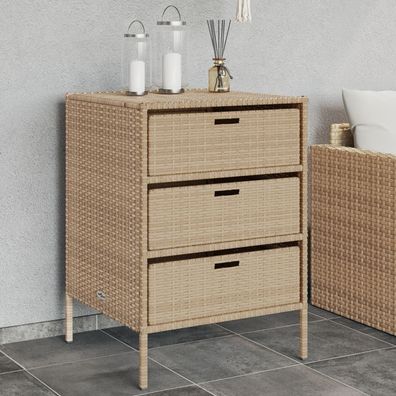 vidaXL Gartenschrank Beige 55x59x80 cm Poly Rattan