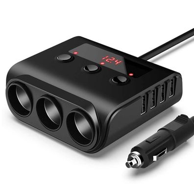 Auto Zigarettenanzénder Adapter, USB Auto Ladegerät mit 3 Fach Verteiler und