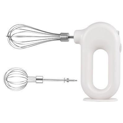 Kabelloser elektrischer Handmixer fér den Haushalt, wiederaufladbar éber USB, Weiß