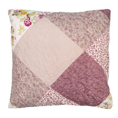 Clayre & Eef Kissenbezug 50x50 cm Violett Polyester Blumen (Gr. 50x50 cm)