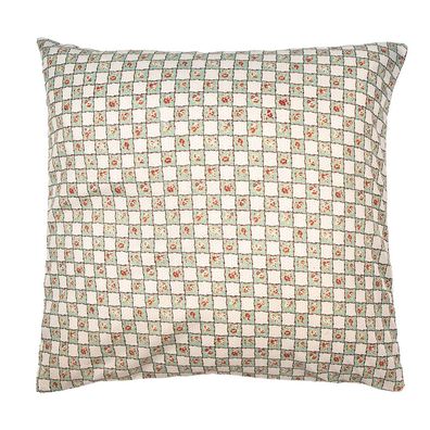 Clayre & Eef Kissenbezug 50x50 cm Grün Beige Polyester Blumen (Gr. 50x50 cm)