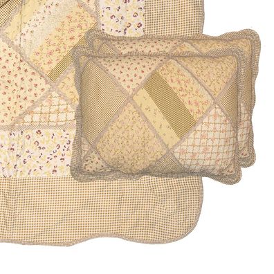 Clayre & Eef Tagesdecke 230x250 cm Grün Beige Polyester (Gr. 230x250 cm)