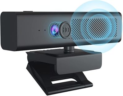 HD 1080P Webcam fér PC, USB-Webcam mit Autofokus, Stereo-Mikrofon und