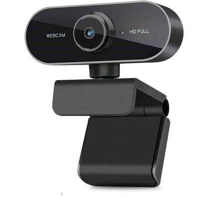 Full HD 1080P webcam with stereo microphone, PC camera for video chat and