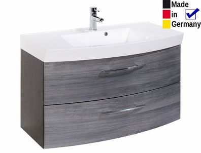 Waschtisch mit Becken Fiona 14 Eiche Rauchsilber 100x54x47 Waschplatz