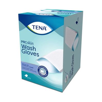 6x TENA Wash Glove (mit Folie) | Packung (175 Stück)