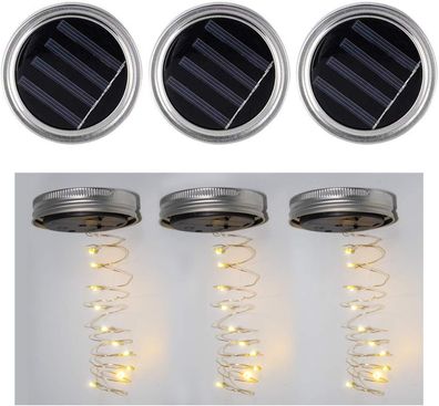 3-teilige Mason JAR Abdeckung 30 LED Tageslicht wasserdichte Innen- und