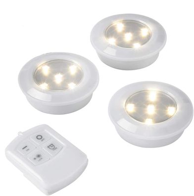 Lights4fun 4er Set LED Push Light Unterbauleuchte warmweiß mit Fernbedienung