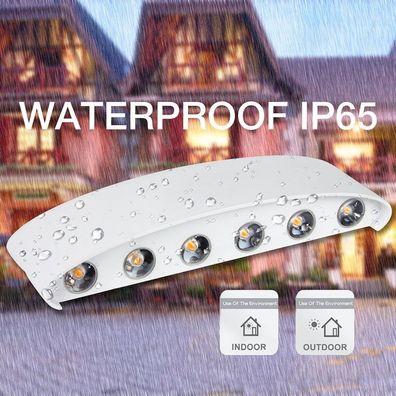 12W LED Innenwandleuchte Weiße moderne Wandleuchte, IP65