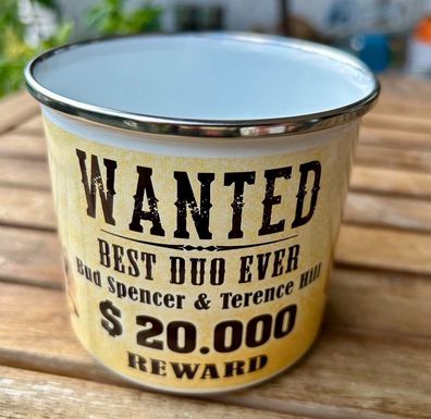 Bud Spencer + Terence Hill Emaille Becher - Wanted 500ML