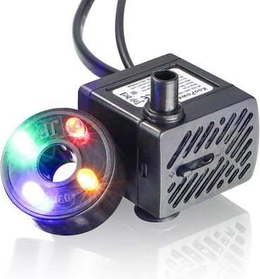 Mini pompe Ã  eau avec LED, 180 L/h, 3,5 W, petit aquarium, jardin, puits,