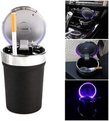 Auto LED Aschenbecher, Aschenbecher mit Deckel Tragbare Auto Rauchfreien Stand