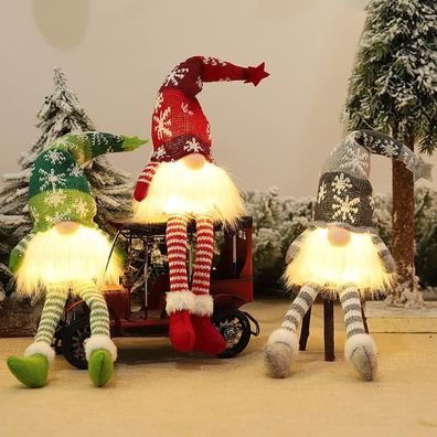 3 StéCk Weihnachtszwerg Deko Figuren, Wichtel Figuren Led, Weihnachtsdeko