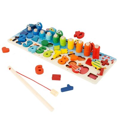 Montessori Spielzeug Puzzle Kinder Angelspiel Holzspielzeug Steckspiel