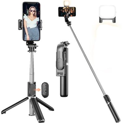 Selfie Stick Stativ mit Licht, Tupwoon Selfie Stange mit Fernbedienung, Mini