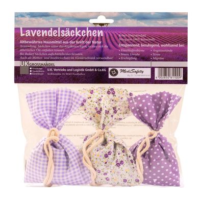 Lavendel-Duftsäckchen im 3er-Geschenkset mit duftintensiven Lavendelblüten