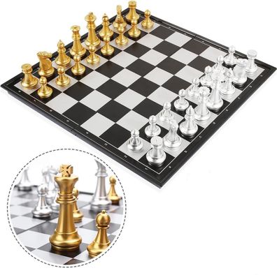 Schachspiel & Damespiel Deluxe 2-in-1 Schach mit 36 * 36cm Magnetischem Faltbarem