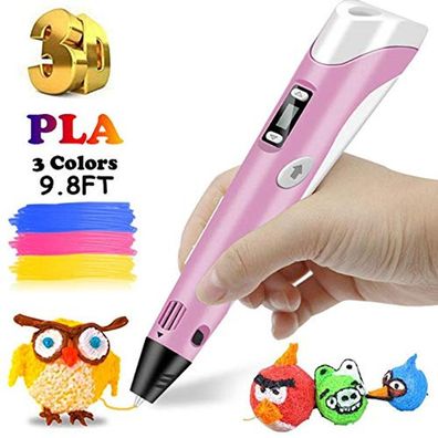 3D Stift fér Kinder, 9.8FT 3D-Druckstifte mit LCD-Bildschirm,