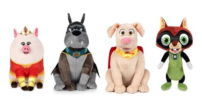 DC League of Super Pets Plüsch Sortiment 4-fach sortiert 27 cm Stofftiere Set