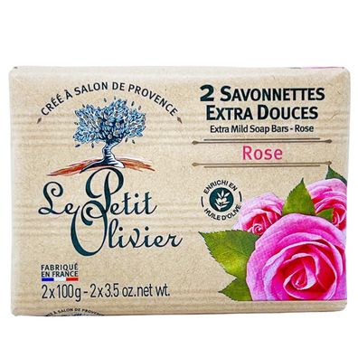 Le Petit Olivier Seife mit Rosen & Olivenöl – 2x100g natürliche Pflege aus Frankreich