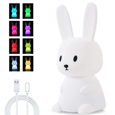 Bunny Silikon Nachtlicht Kinder USB-Aufladung Nachttischlampe mit 1200mAh