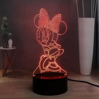 3D Nachtlicht Slide LED Beleuchtung Cartoon Minnie Nachtlicht RGB 7 Farbwechsel