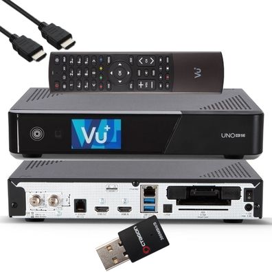 VU+ UNO 4K SE - UHD HDR 1x DVB-S2 FBC Sat Twin Tuner E2 Linux Receiver, YouTube,