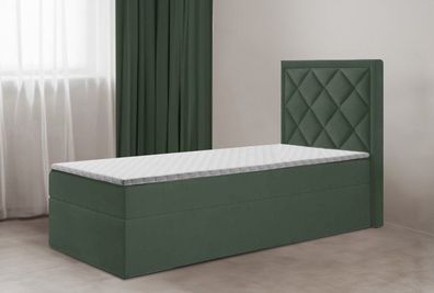 Bett DORMI MINI Boxspringbett mit Bettkästen, Topper H3, Einzelbett, Stauraum