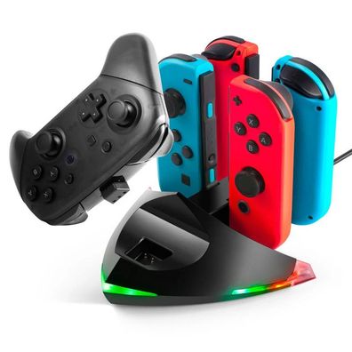 Tideal 5-in-1-Ladeständer für Switch Pro Controller und Joy Con Controller