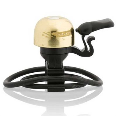 XLC Mini Glocke/Fahrrad Klingel DD-M02 Messing 23mm + Schlaufenbefestigung gold