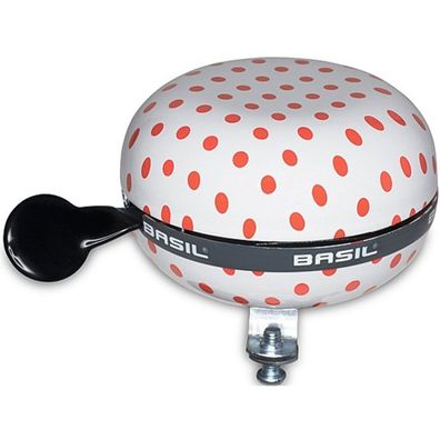 Basil Glocke Big Bell Polkadot 80mm WHITE RED DOTS 50398 8715019503986 Fahrrad