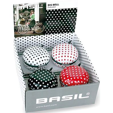 Basil Glocke Big Bell Polkadot POS Verpackung 4Stk. 50403 8715019504037 Fahrrad