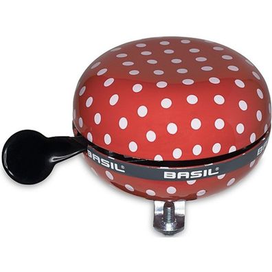 Basil Glocke Big Bell Polkadot 80mm RED WHITE DOTS 50396 8715019503962 Fahrrad