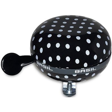 Basil Glocke Big Bell Polkadot 80mm BLACK WHITE DOTS 50397 8715019503979 Fahrrad