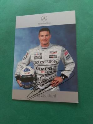 David Coulthard , Formel 1 , Motorsport , Autogrammkarte , Mercedes Benz