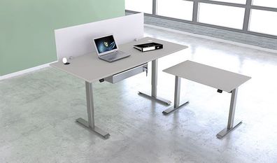 Kerkmann Schreibtisch Sitz-Stehtisch MOVE 1 silber 180x80x74-123cm elektr. höhenve