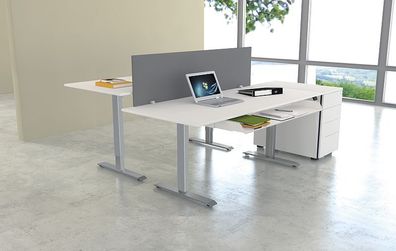 Kerkmann Schreibtisch Sitz-Stehtisch MOVE 1 silber 120x80x74-123cm elektr. höhenve