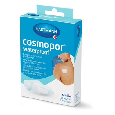 10x Hartmann Cosmopor® Waterproof Wundverband, wasserfest, 7,2 x 5 cm | Packung (5 St