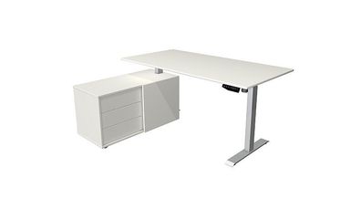 Kerkmann Schreibtisch Sitz- / /tehtisch Move 1 silber mit Sideboard