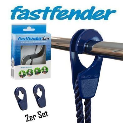 Fenderhalter für Fender Fastfender Doppelpack für Reling max. 25mm Ø Fenderseil